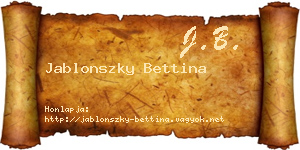 Jablonszky Bettina névjegykártya