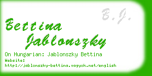 bettina jablonszky business card